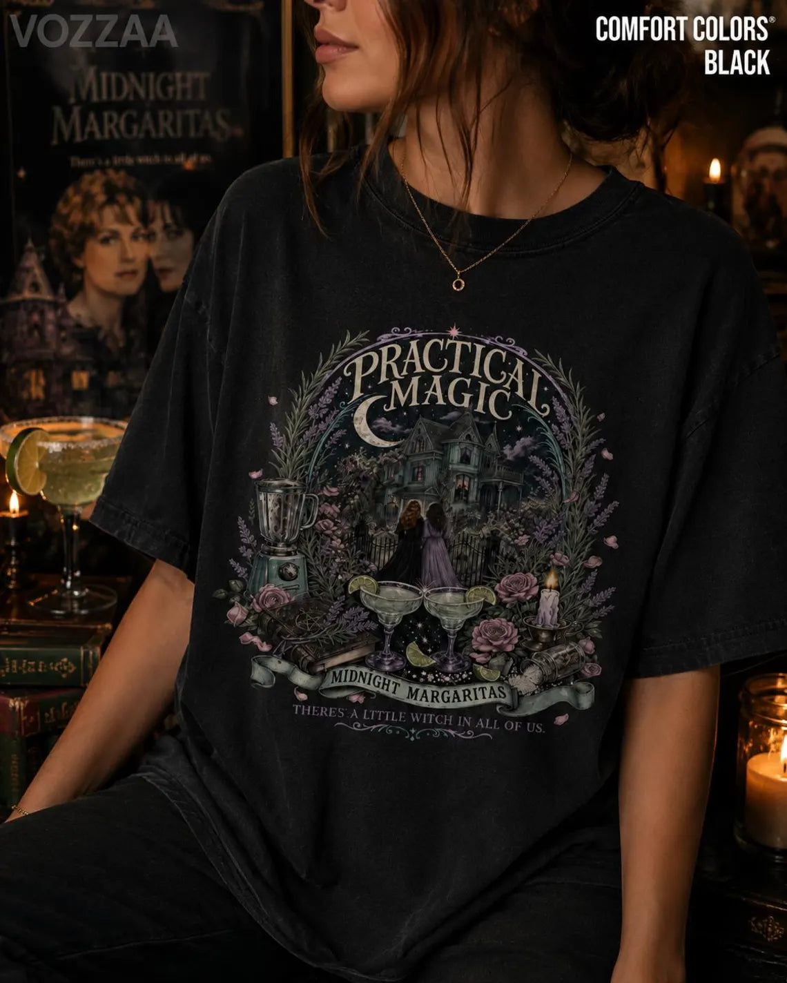 Practical Magic Shirt: Midnight Margaritas Witchy Halloween Tee