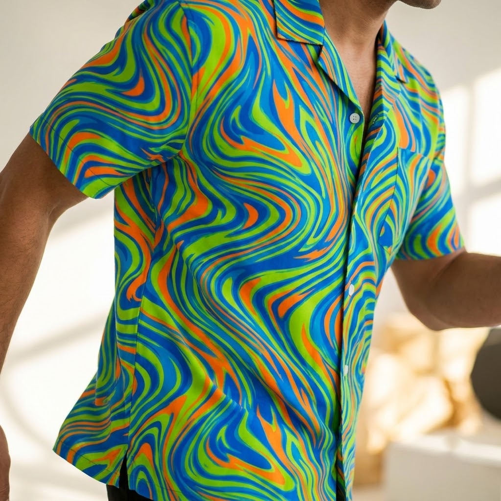 Dynamic Voltage Motion Hawaiian Camp Shirt