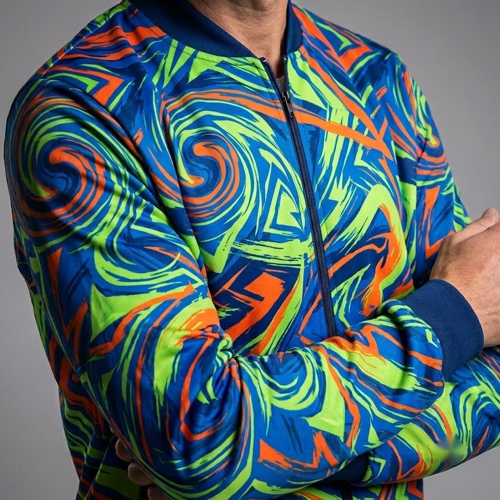 Electric Motion Pulse Bomber Jacket for Energetic Style
