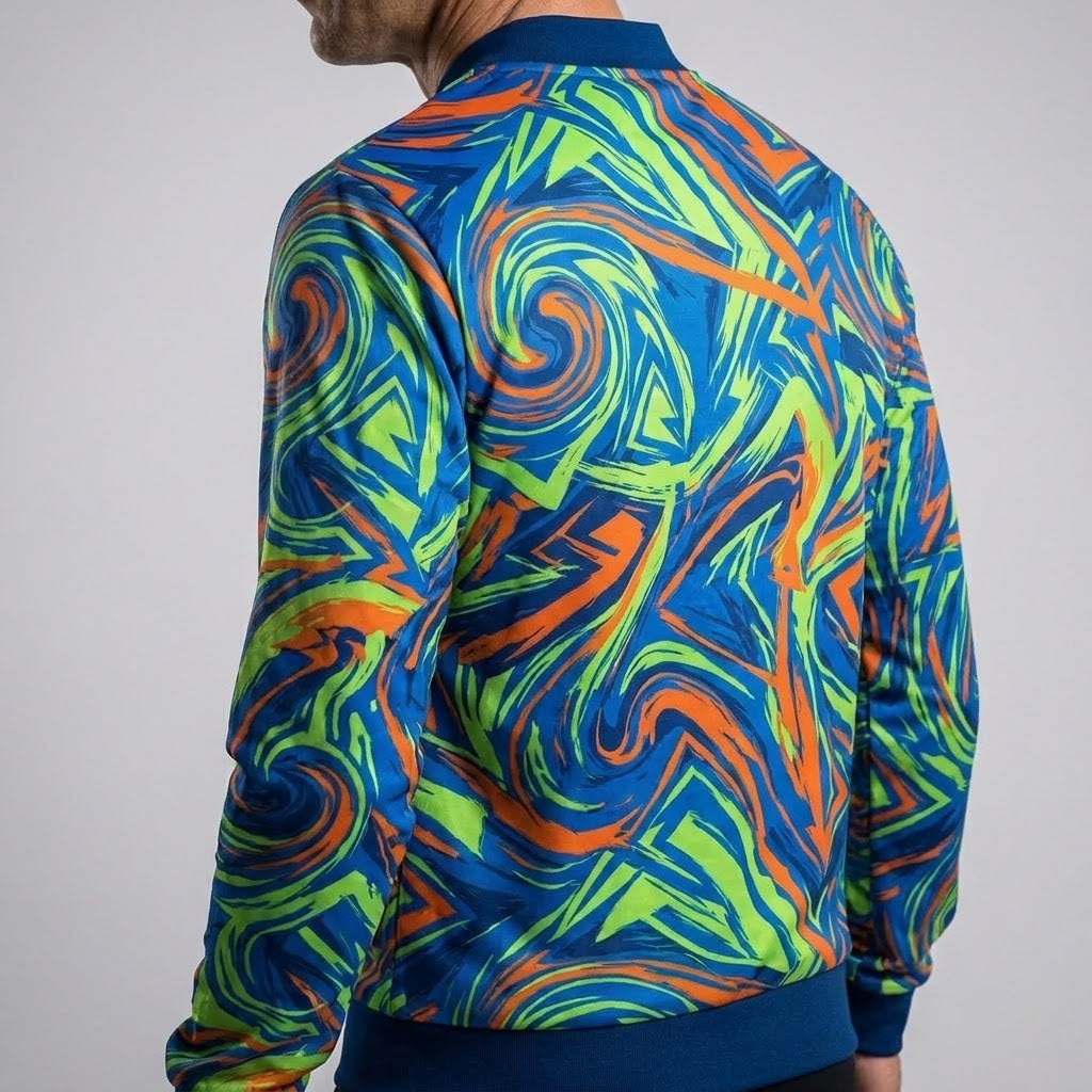 Electric Motion Pulse Bomber Jacket for Energetic Style