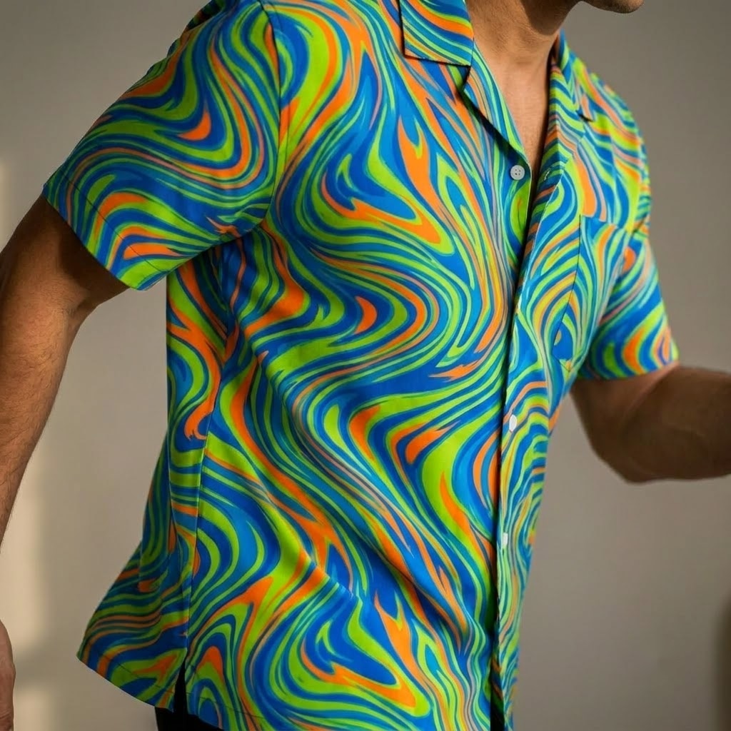 Dynamic Voltage Motion Hawaiian Camp Shirt