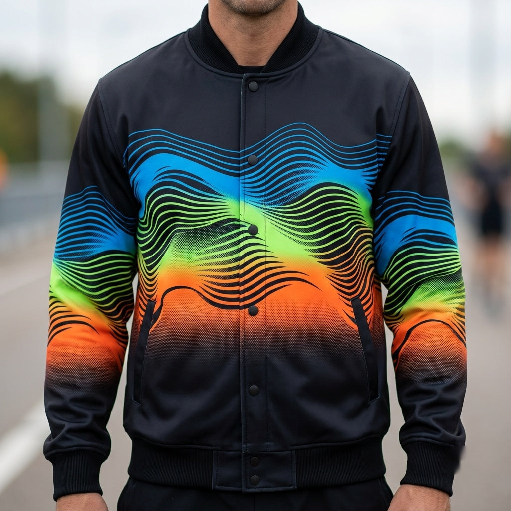 Energy Motion Wave Varsity Jacket for Active Lifestyle