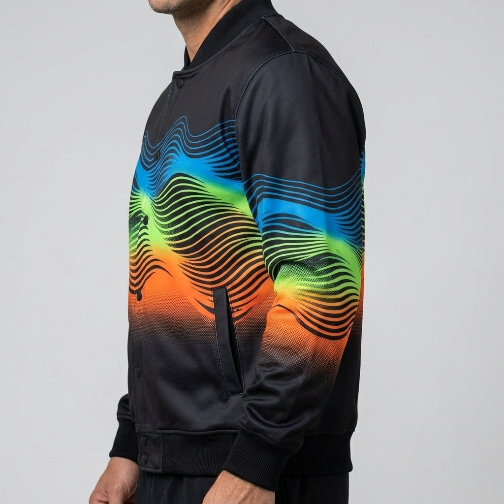 Energy Motion Wave Varsity Jacket for Active Lifestyle