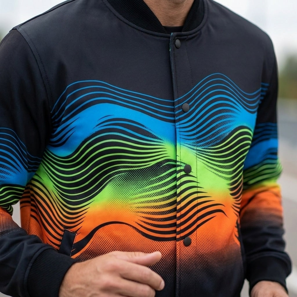 Energy Motion Wave Varsity Jacket for Active Lifestyle