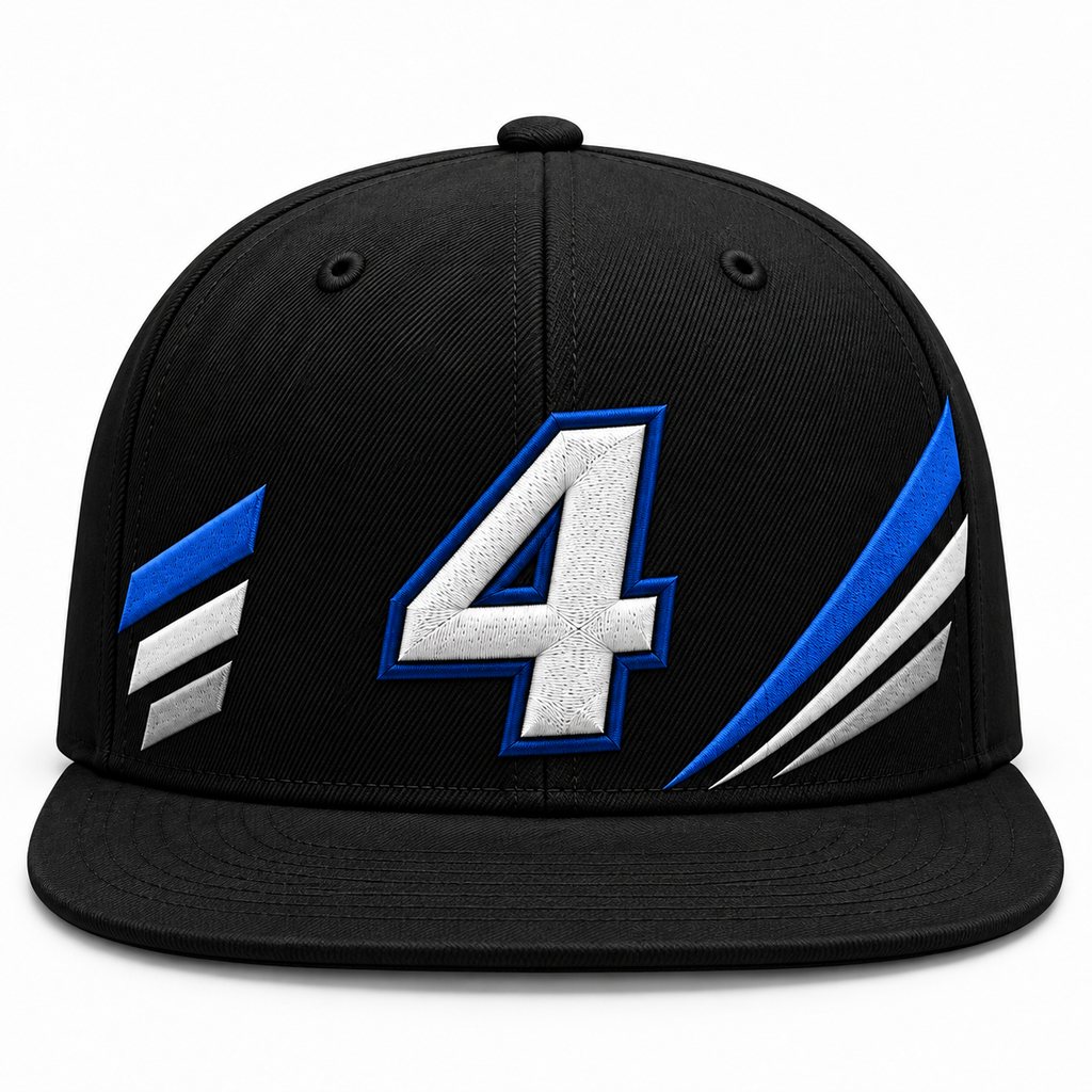 Custom Embroidered Cap Number 4 Flat Bill Snapback - Urban Streetwear Hat