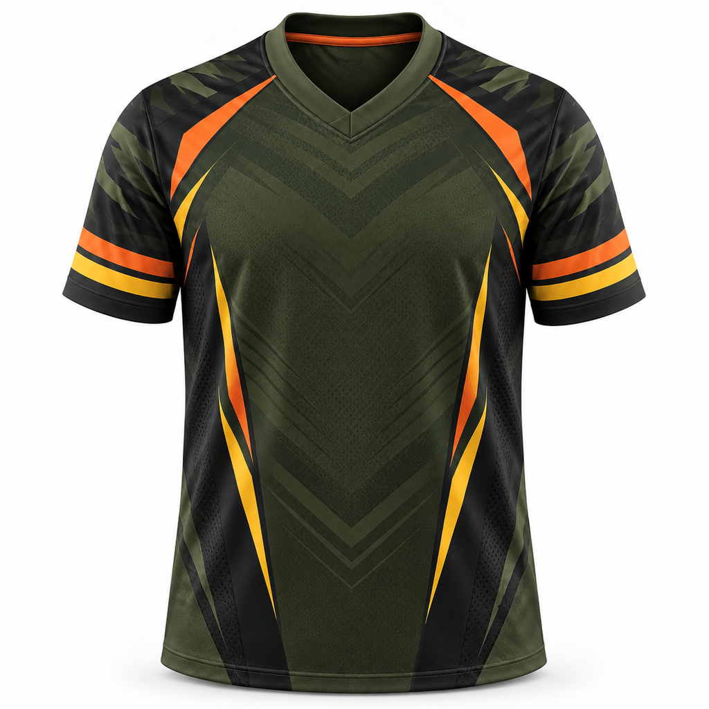 Dynamic Geometric Athletic Jersey | V-Neck Sport Shirt