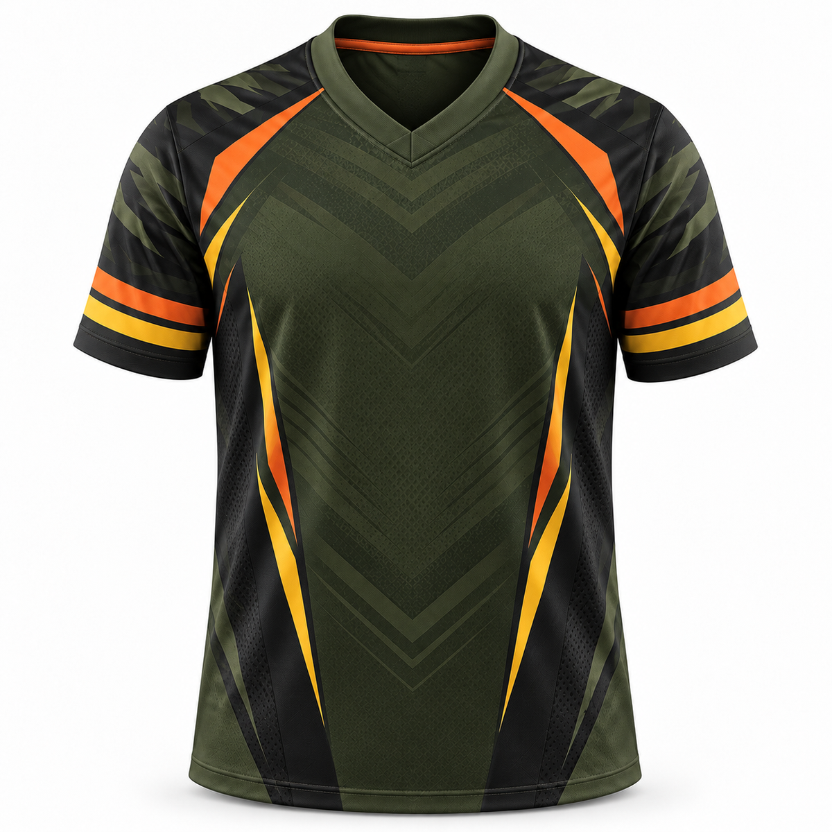 Dynamic Geometric Athletic Jersey | V-Neck Sport Shirt
