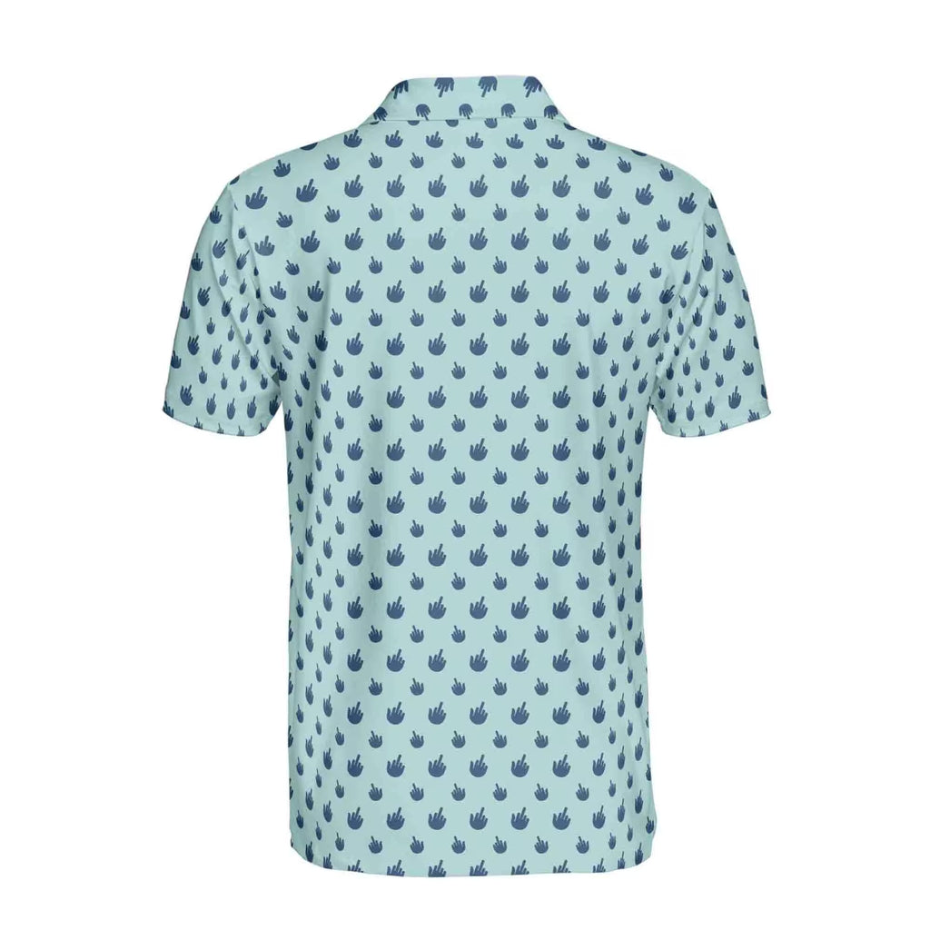 Funny Men's Golf Polo Shirt | Middle Finger Doodle | Gag Gift for Golfers
