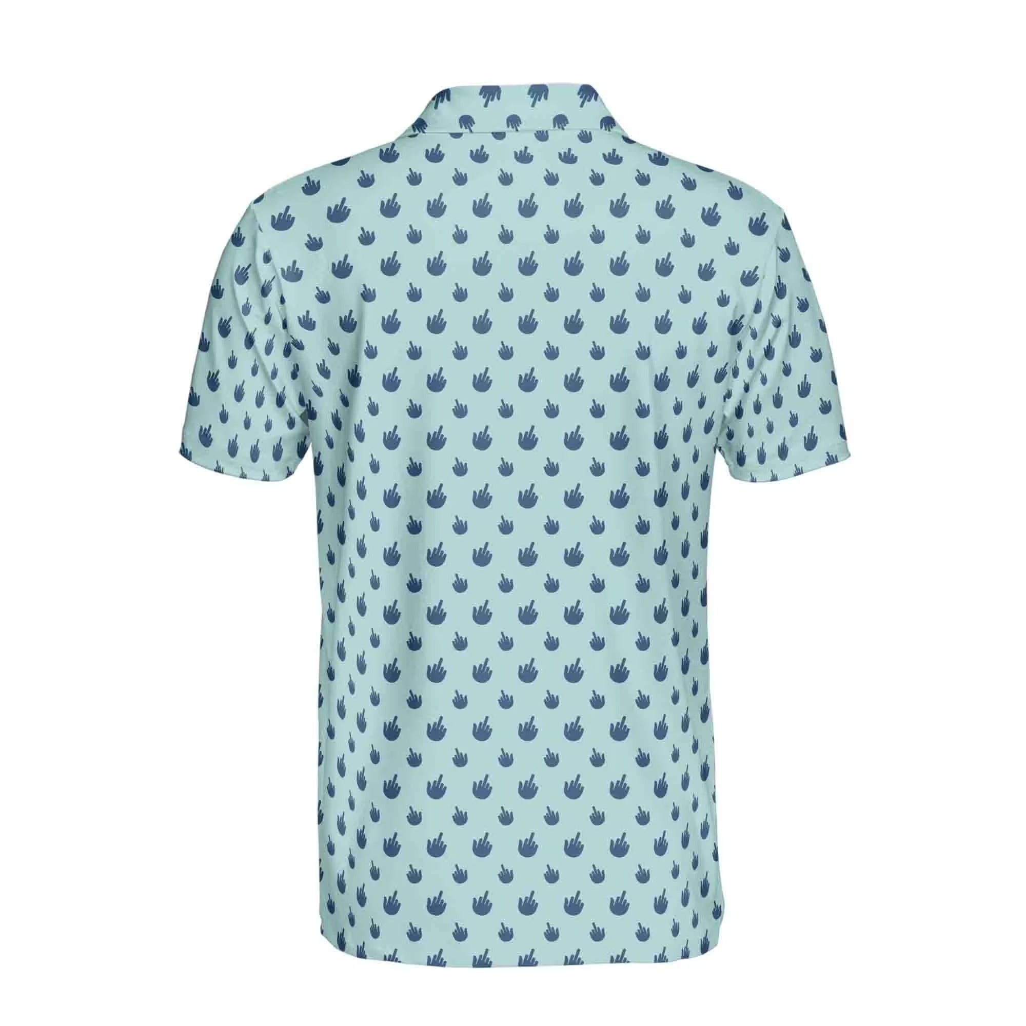 Funny Men's Golf Polo Shirt | Middle Finger Doodle | Gag Gift for Golfers