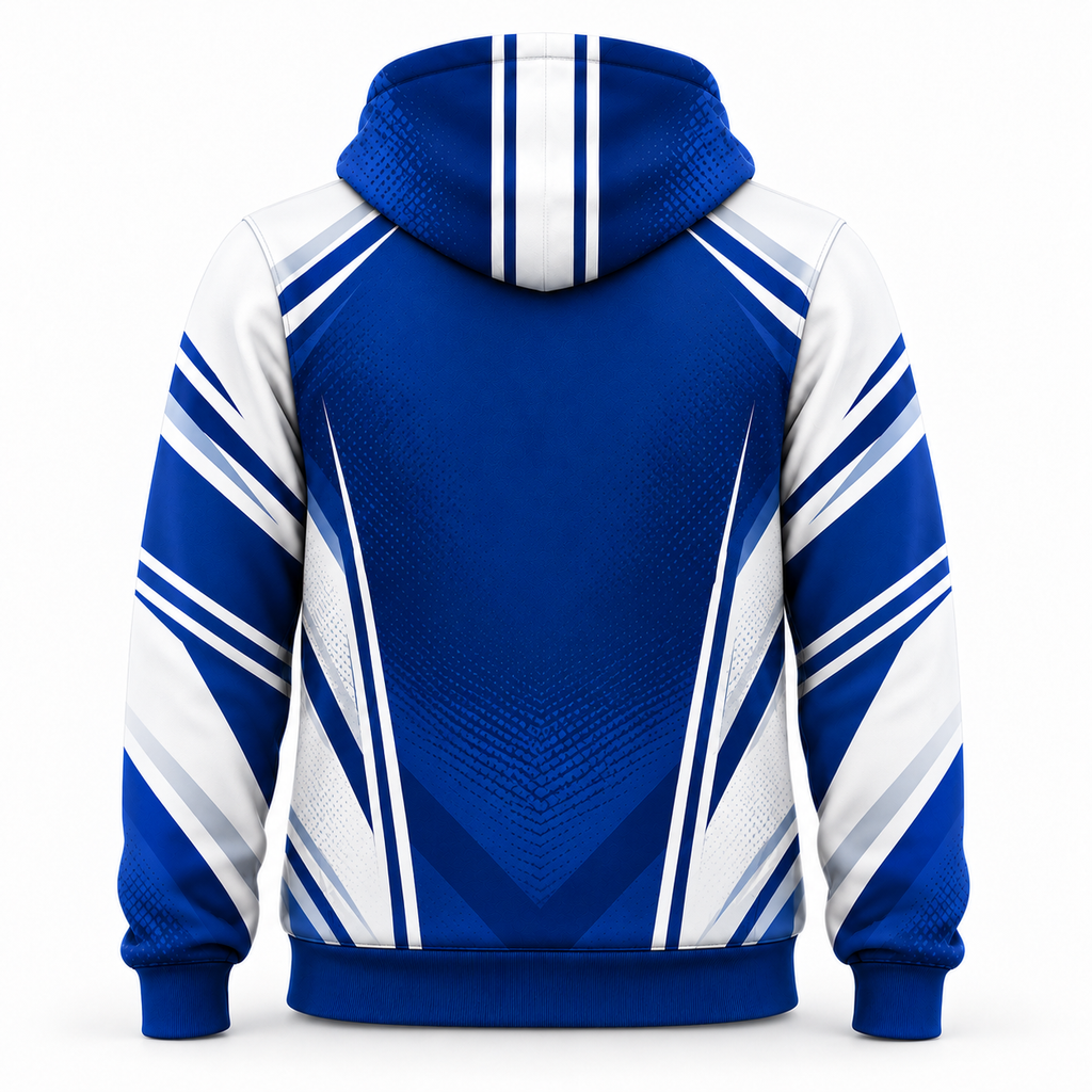 Performance Athletic Hoodie - Royal Blue & White Sublimated Pullover