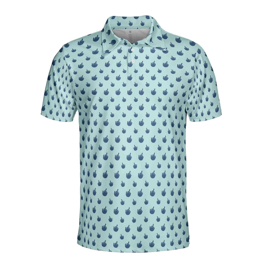 Funny Men's Golf Polo Shirt | Middle Finger Doodle | Gag Gift for Golfers