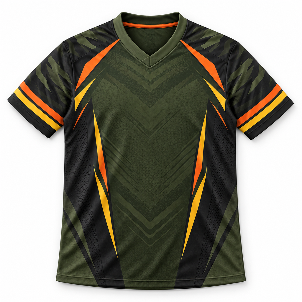 Dynamic Geometric Athletic Jersey | V-Neck Sport Shirt