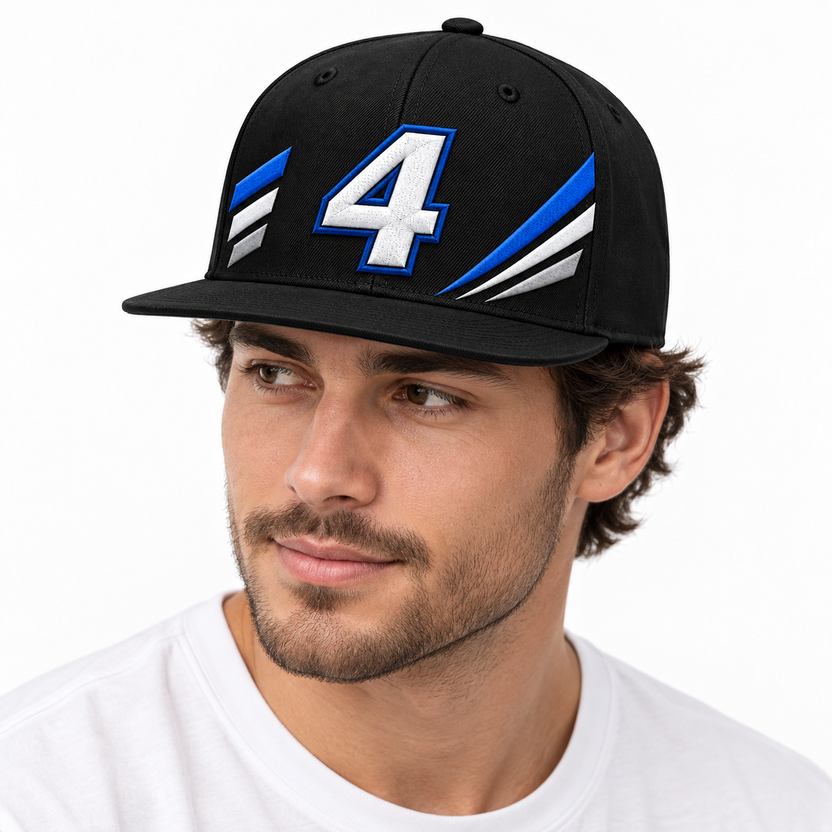 Custom Embroidered Cap Number 4 Flat Bill Snapback - Urban Streetwear Hat