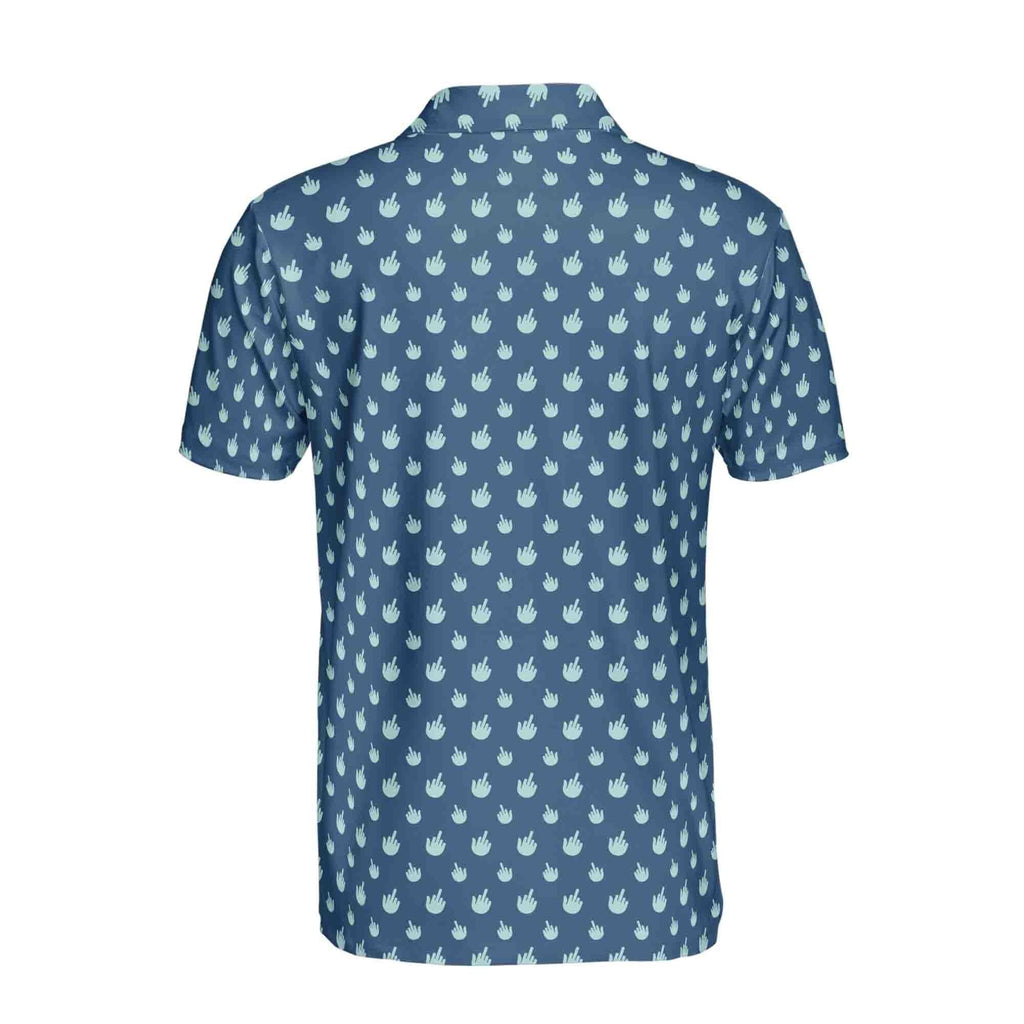 Funny Men's Golf Polo Shirt | Middle Finger Doodle | Gag Gift for Golfers