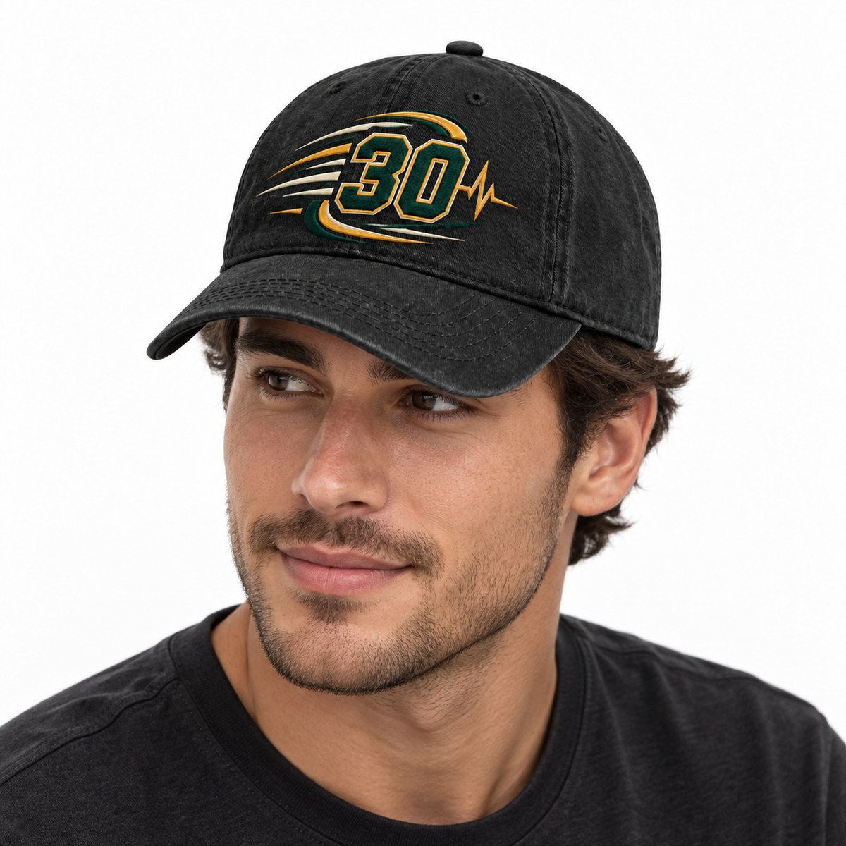 Vintage Washed Cotton Baseball Cap - Graphic Embroidered Unisex Cap