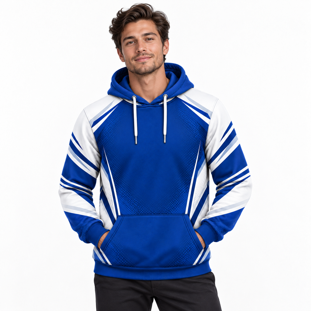 Performance Athletic Hoodie - Royal Blue & White Sublimated Pullover